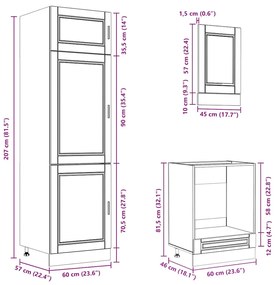 7 peças armário de cozinha conjunto Kalmar branco brilhante