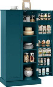 Armário de despensa cozinha 60 x 40 x 120 cm com 2 portas e 16 prateleiras Verde