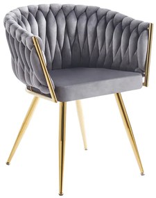 Cadeira Widny Golden Veludo - Cinza escuro