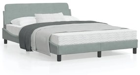 vidaXL Estrutura de cama sem colchão 140x190 cm veludo cinzento-claro