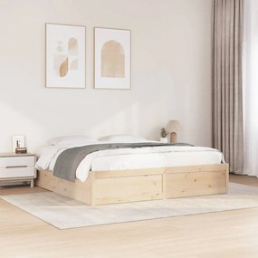 vidaXL Cama sem colchão 180x200 cm madeira de pinho maciça
