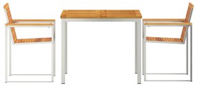 Conjunto de Jantar de Jardim vidaXL 3 Peças Madeira Sólida de Acácia