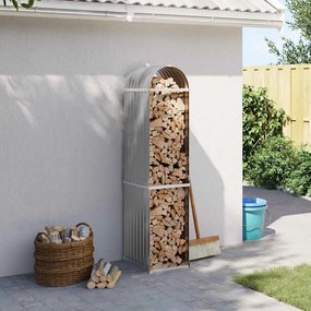 vidaXL Suporte de lenha 40x45x170 cm aço galvanizado cinza-claro