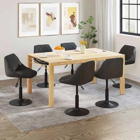 vidaXL Cadeiras de jantar giratórias 6 pcs veludo preto