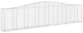 Cestos gabião arqueados 2 pcs 400x30x80/100cm ferro galvanizado