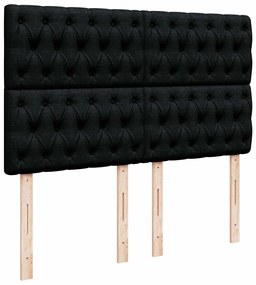 Cama com molas/colchão 140x200 cm tecido preto