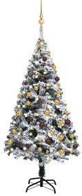vidaXL Árvore de Natal artificial pré-iluminada c/ bolas 120 cm verde