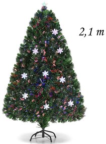 Árvore de Natal Altificial de 2,1 m com Iluminação LED Neve Abeto Decorativo Festa em Casa