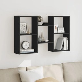 vidaXL Prateleira de parede 96x18x60 cm derivados de madeira preto