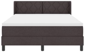 Cama Box Marrom Escuro 160 x 200 cm Tecido e Espuma