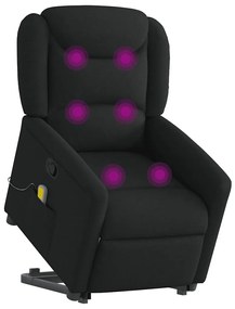 Poltrona de massagens reclinável elevatória tecido preto