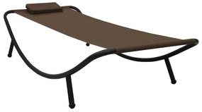 Espreguiçadeira de jardim 200x90 cm aço castanho