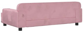 Sofá infantil 90x53x30 cm veludo rosa