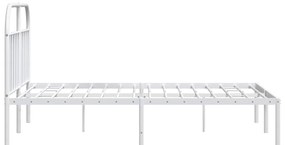 Estrutura de cama com cabeceira 183x213 cm metal branco