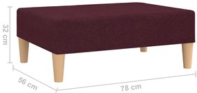 Apoio de pés tecido 78x56x32 roxo