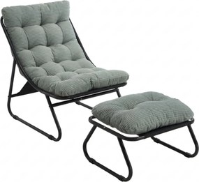 Cadeira de baloiço para exterior com almofada de conforto, para sala de estar, quarto, sala de leitura, 75x116x82 cm, Cinzento | AOSOM Portugal