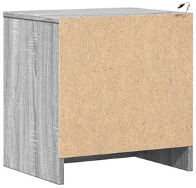 Mesas cabeceira c/ LEDs 2 pcs derivados madeira cinza sonoma