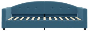 Sofá-cama com colchão 90x200 cm veludo azul