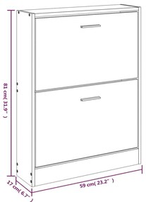Sapateira 59x17x81 cm derivados de madeira sonoma cinza
