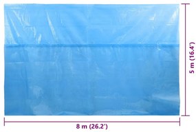 Cobertura retangular para piscina 800x500 cm PE azul