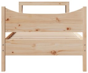 Estrutura de cama com cabeceira 75x190 cm pinho maciço