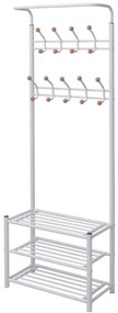 Suporte para roupas com sapateira 68x32x182,5 cm branco