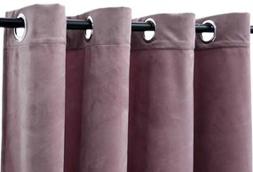 Cortinas blackout c/ argolas 2 pcs 140x245cm veludo rosa antigo