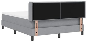 Cama Box Spring com Colchão Cinza Claro, 140 x 200 cm