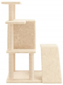 Árvore p/ gatos c/ postes arranhadores sisal 97 cm cor creme