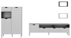 Móvel TV Adel – Branco/Antracite – 180x53,6x35 cm