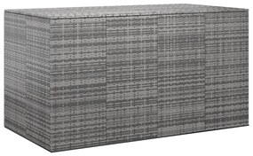 vidaXL Caixa para almofadões de jardim 194x100x103 cm vime PE cinzento
