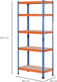 Estante com Prateleiras – Modelo Cefalù – 80x40x182 – Madeira – 6 Níve