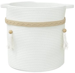 Cesto de arrumação Ø38x36 cm algodão branco