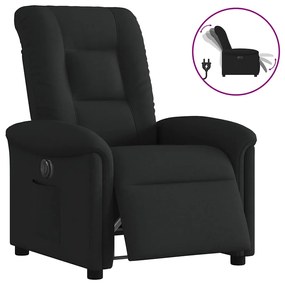 vidaXL Poltrona elétrica reclinável tecido preto