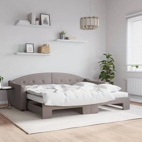 Sofá-cama c/ gavetão/colchões 90x200cm tecido cinza-acastanhado
