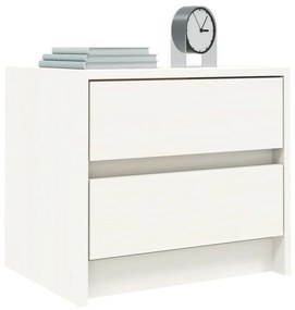 Mesa de cabeceira 40x31x35,5 cm madeira de pinho maciça branco