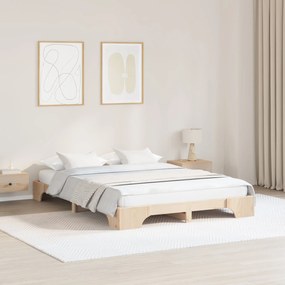 Estrutura de Cama Natural Madeira de Pinho 160 x 200 cm Durável
