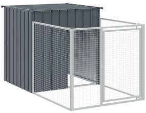 Casota p/ cães c/ parque 110x813x110 cm aço galvaniz. antracite