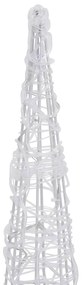 Pirâmide iluminação decorativa LEDs acrílico 90 cm branco frio