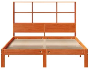 Cama com estante sem colchão 135x190 cm pinho maciço