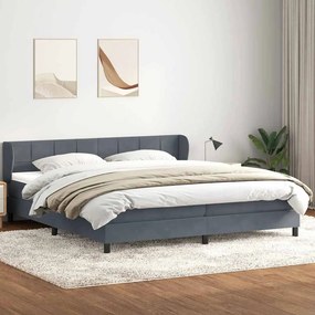vidaXL Cama com molas colchões 200x210 cm veludo cinzento-escuro