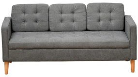HOMCOM Sofá de 3 lugares acolchoado com 3 almofadas e apoios de braço Espaço de armazenamento Estilo moderno para sala de estar | Aosom Portugal