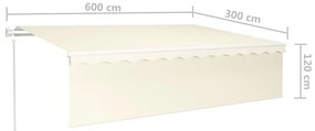 Toldo retrátil automático com estore 6x3 m cor creme