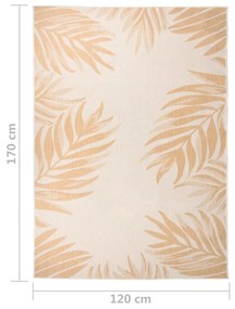 Tapete de tecido plano para exterior 120x170 cm padrão folhas
