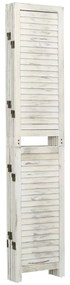 Biombo com 5 painéis 178,5x166 cm madeira branco antigo
