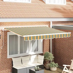 vidaXL Tecido de substituição para toldo Verde e amarelo 280 x 245 cm