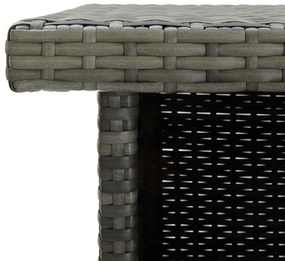 Mesa bar de canto 100x50x105 cm vime PE cinzento