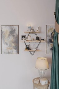 Prateleira Prizma Raf, Büyük Boy Salon Tipi 2 – Dourado Preto – 70x16x