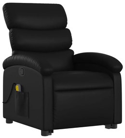 Poltrona massagens reclinável elevatória couro artificial preto