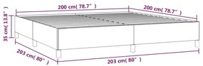 Cama sem colchão 200x200 cm tecido cinzento-acastanhado